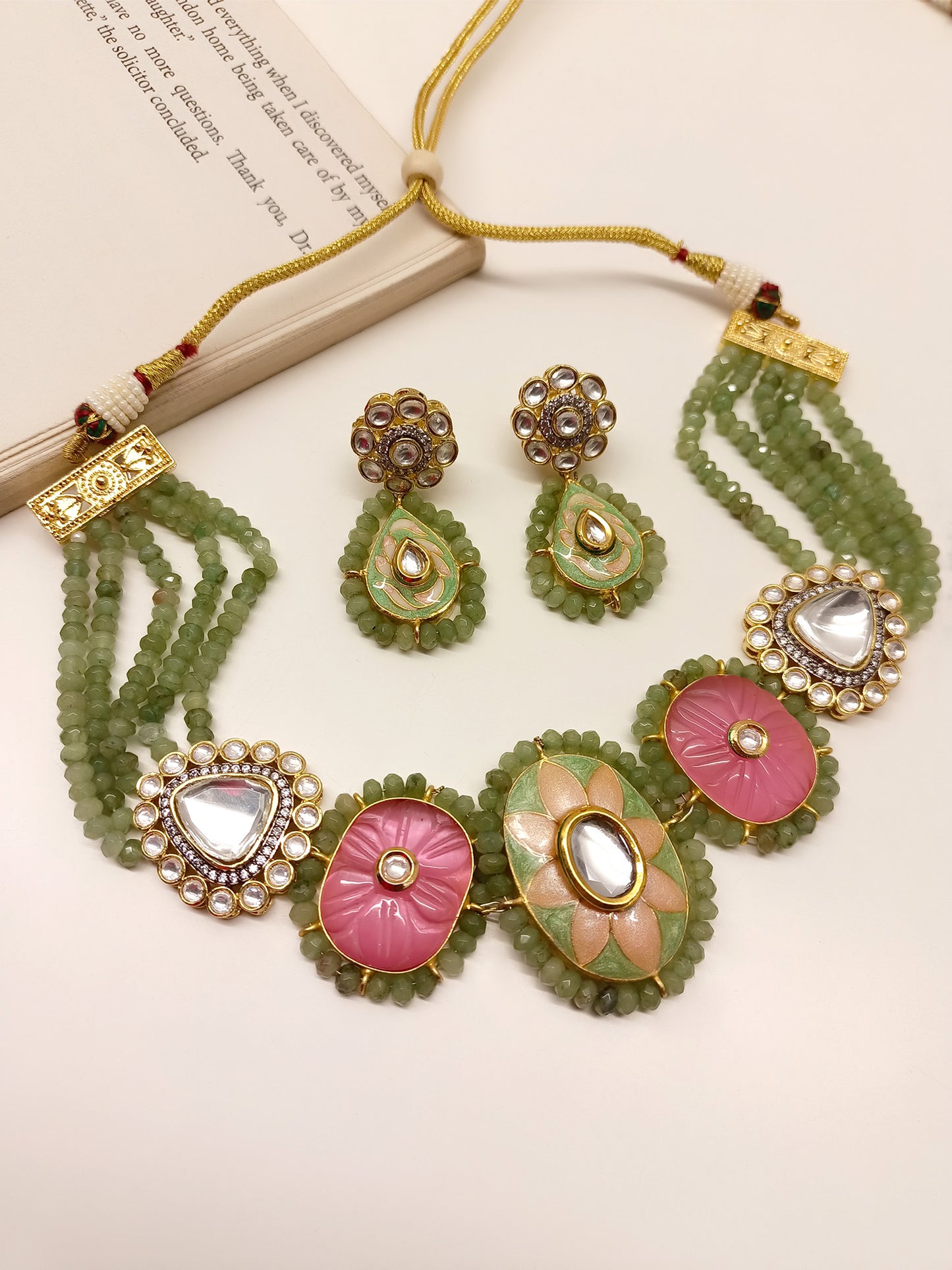 Ruhu P & G Meenakari Choker Set