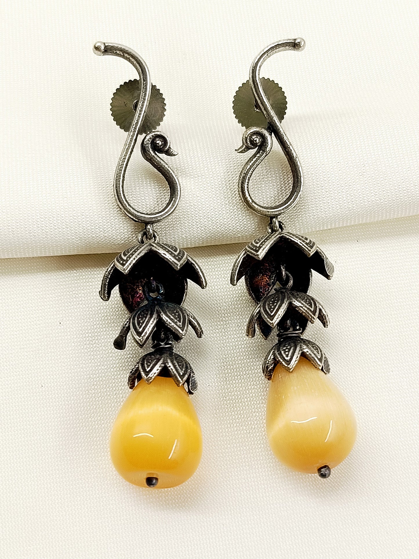 Abhilasha Yellow Oxidized Jhumki