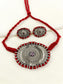 Manju Ruby Oxidized Choker Set