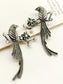 Firdaus Parrot German Silver Oxidized Earrings