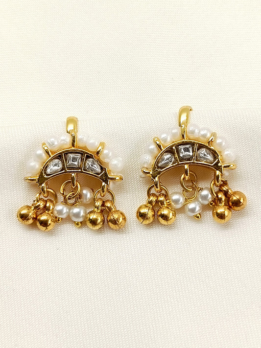 Kangana White Gold Plated Kundan Ear Cuff  [ Price is for Pair ]