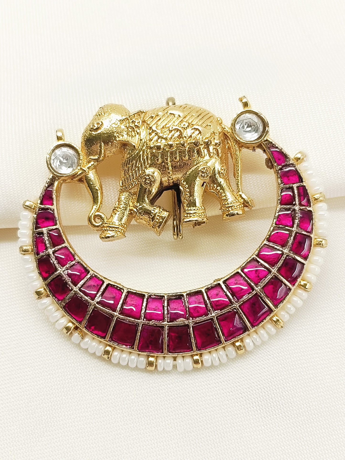 Ishaan Ruby Elephant Brooch