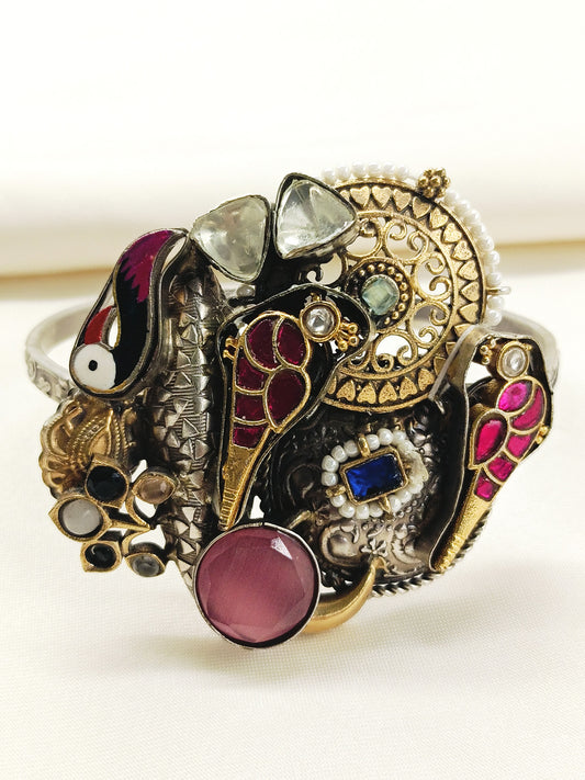 Amena Multi Colour Oxidized Bracelet