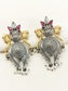 Tithi Ruby Oxidized Earring