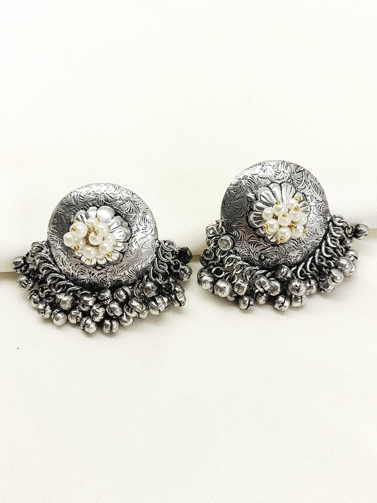 Natasha White Pearl Oxidized Tops