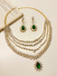 Navdha Green American Diamond Necklace Set