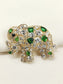 Anokhi Green Elephant Brooch