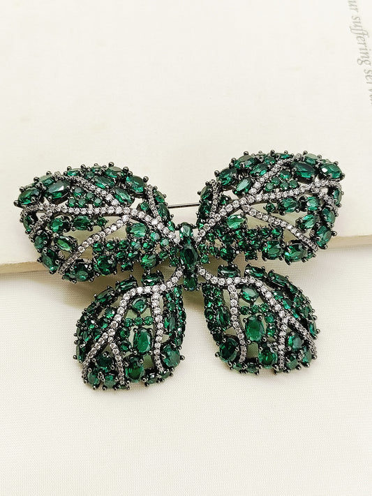 Sarvesh Green Butterfly Brooch