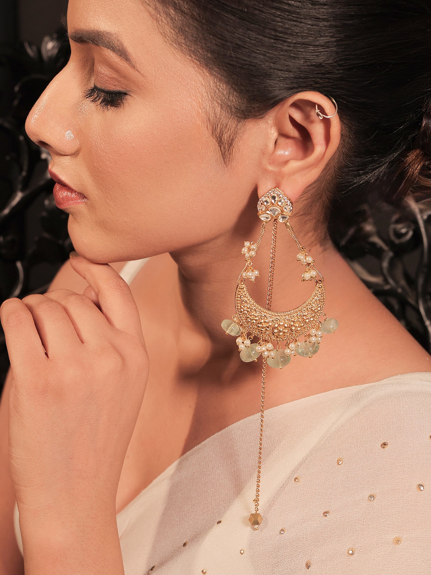 Sushmita Mint Green Antique Earrings