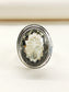 Sastra Grey 92.5 Silver Citrine Stone Finger Ring