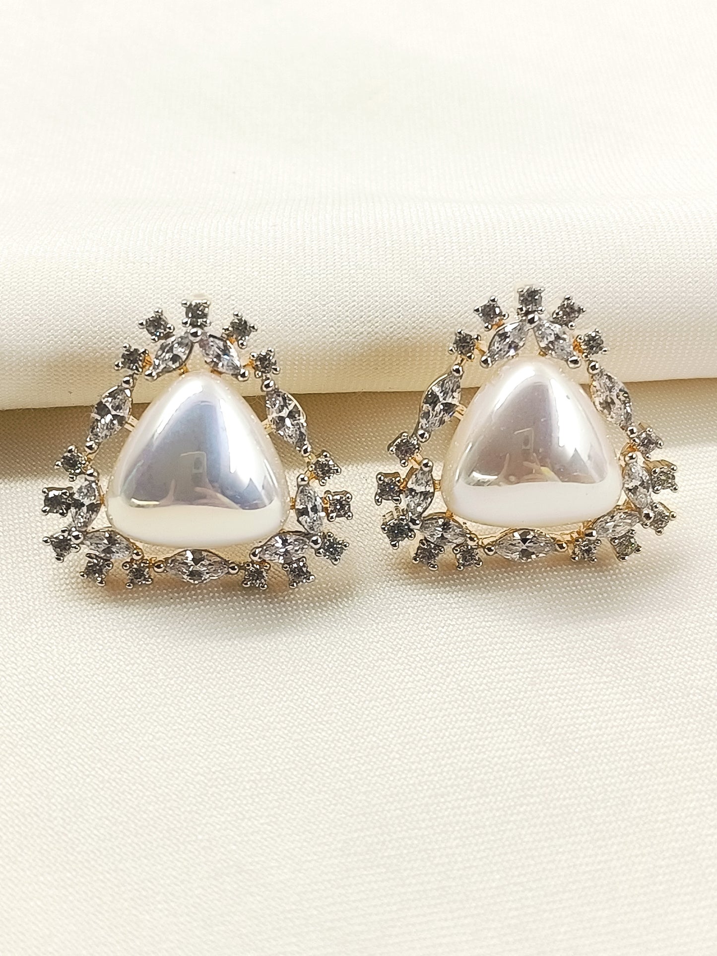Ganga White Pearl American Diamond Tops