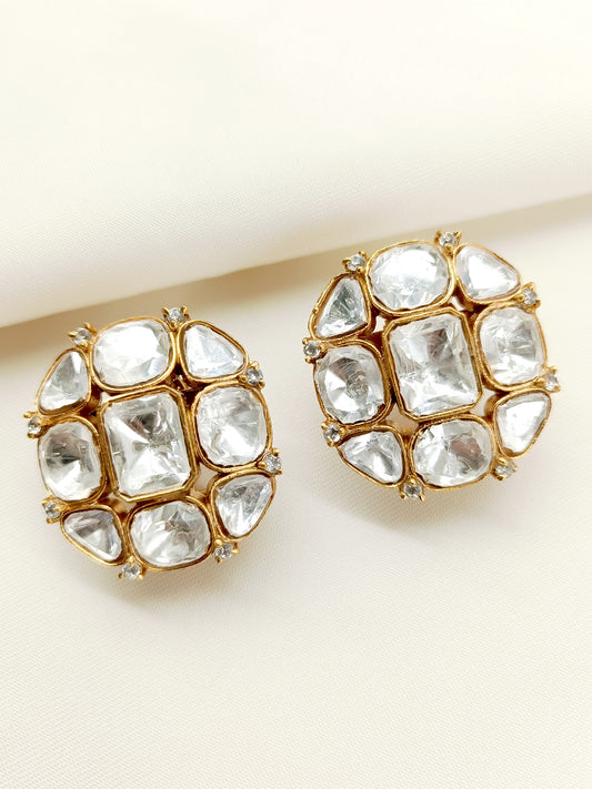 Nigaar White Kundan Tops