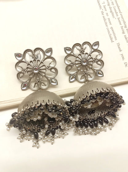 Amulya Black Oxidized Jhumki