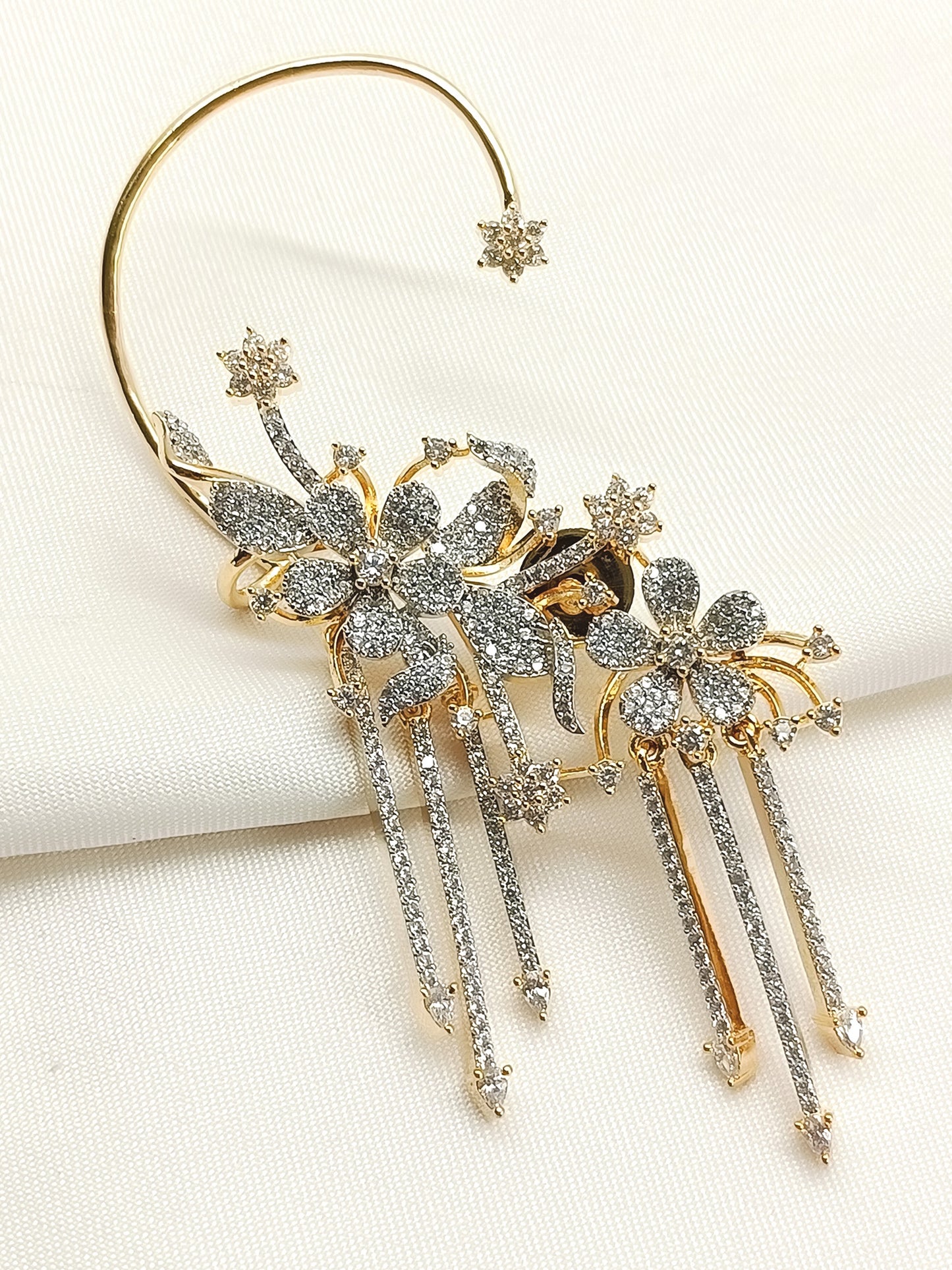 Reha White American Diamond Earrings