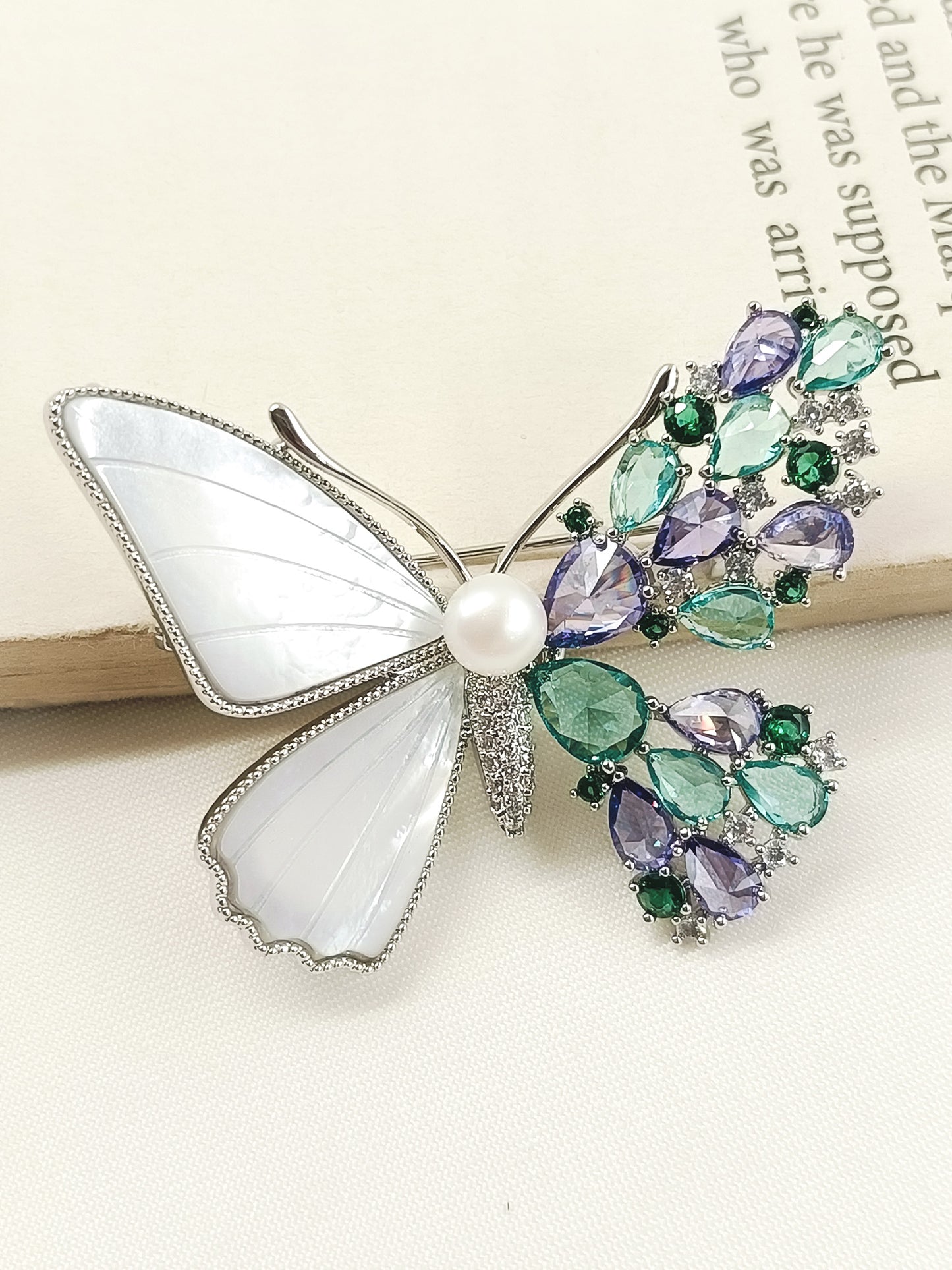 Avantika Multi Colour Butterfly Brooch