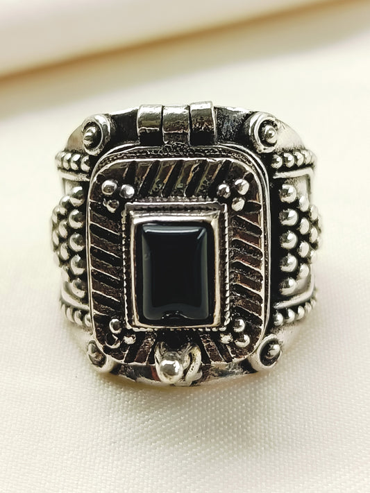Dharam Black Men's Finger Ring