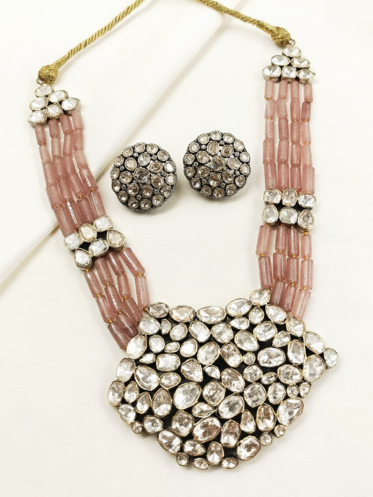 Aaliyah 92.5 Silver Moissonite Necklace Set