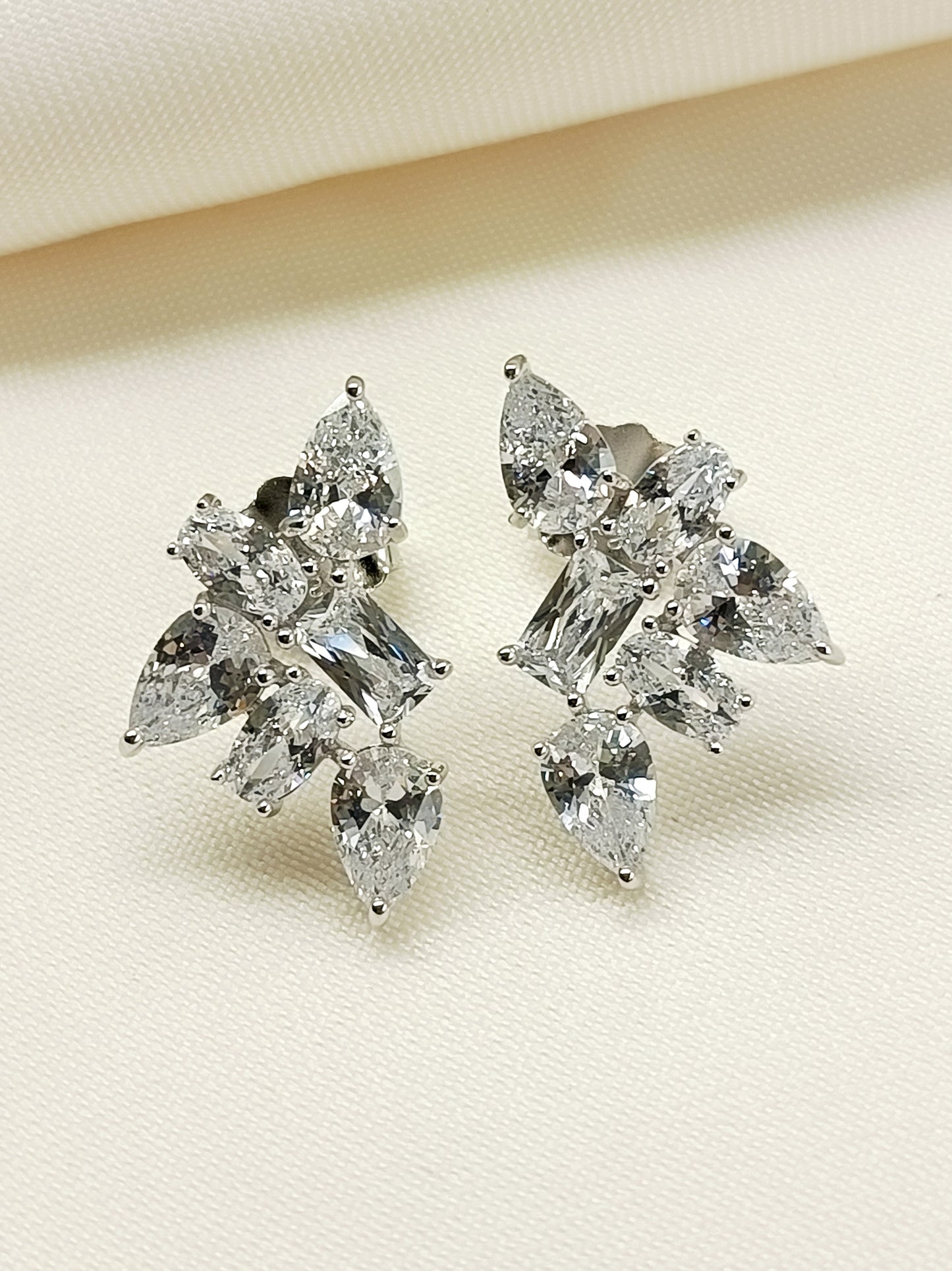 Samiya 92.5 Silver Swarovski Stone Tops