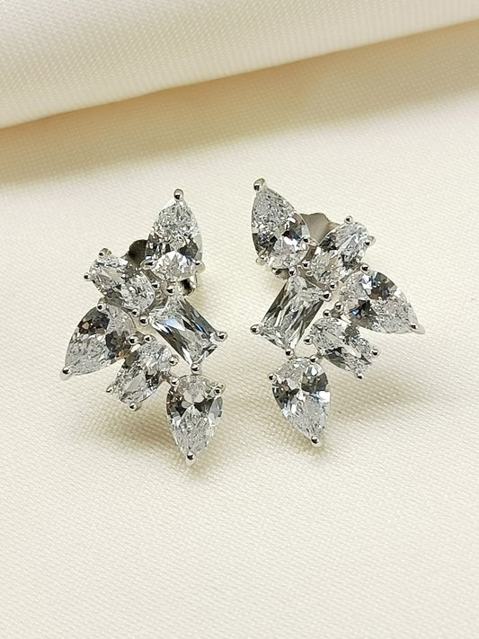 Samiya 92.5 Silver Swarovski Stone Tops