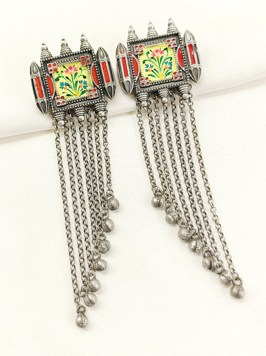 Rose Multi Colour Oxidized Earring