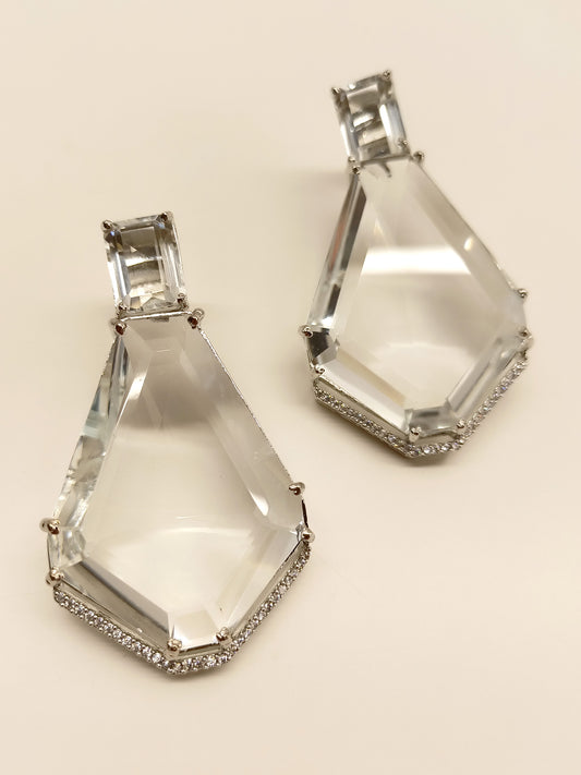 Delilah White American Diamond Earrings