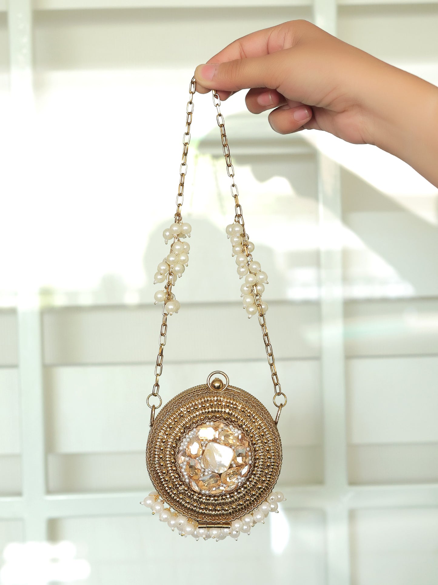 Arshika Golden Evening Clutch