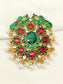 Divit R&G Peacock Kundan Men's Collar Brooch