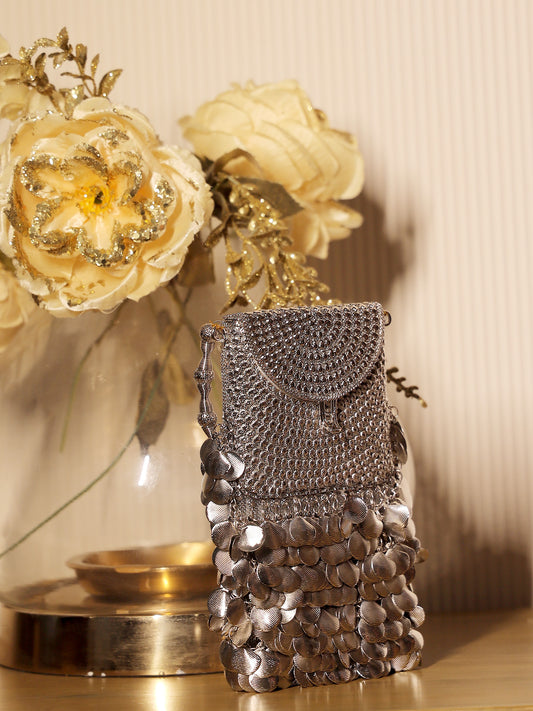 Vanika Silver Mobile Pouch