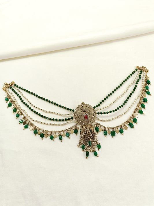 Gautami Green Hair Brooch