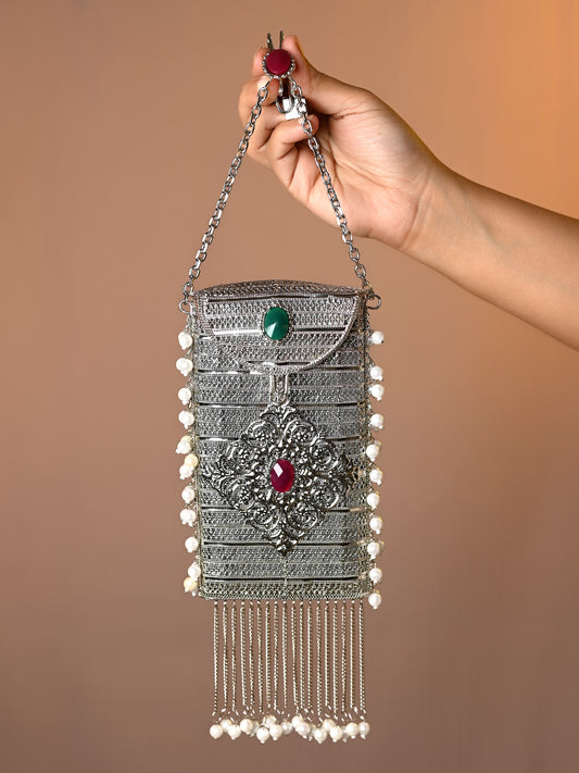 Shabana Silver Mobile Pouch