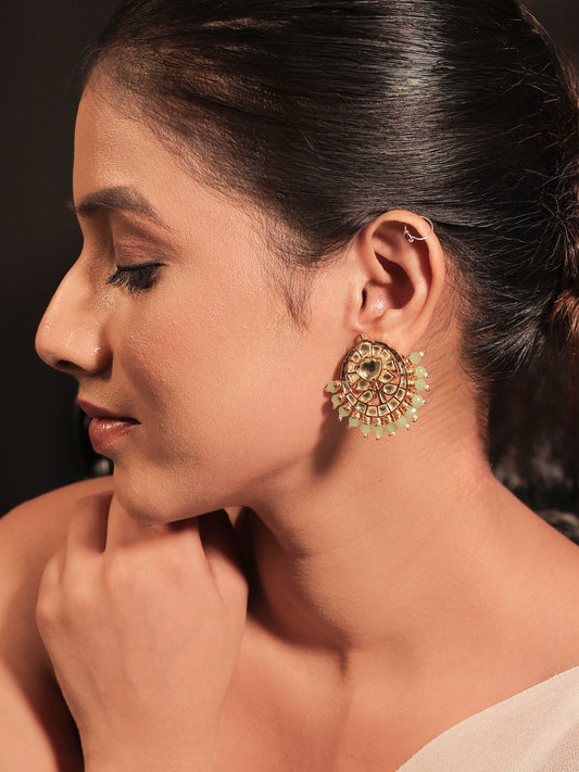 Sameena Mint Green Pachi Kundan Tops