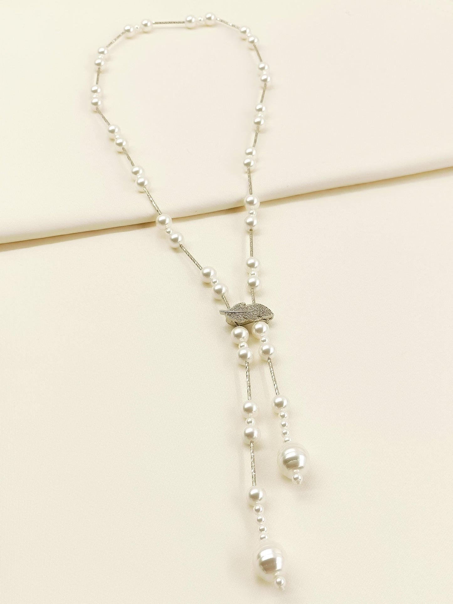 Janifer White Beads Neckpiece