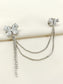 Nainsi Silver Butterfly Brooch Pin With Chain