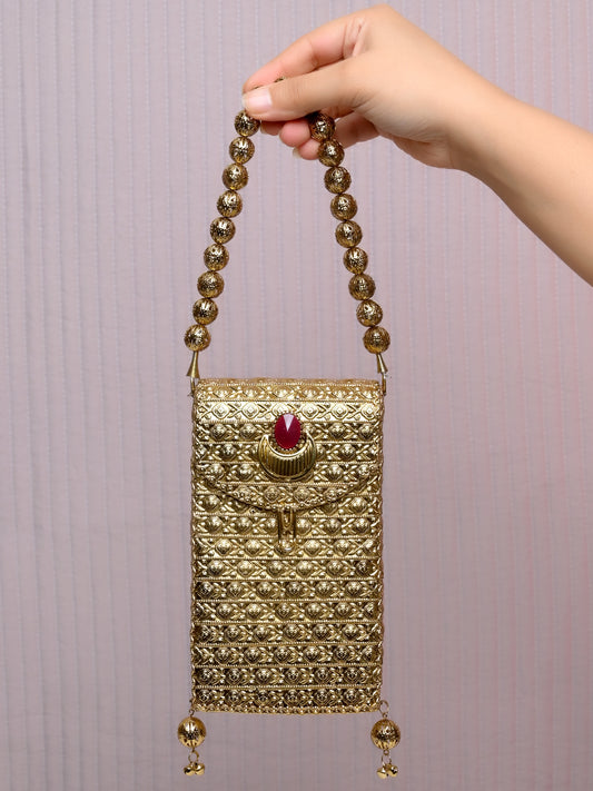 Kiran Ruby Golden Mobile Pouch