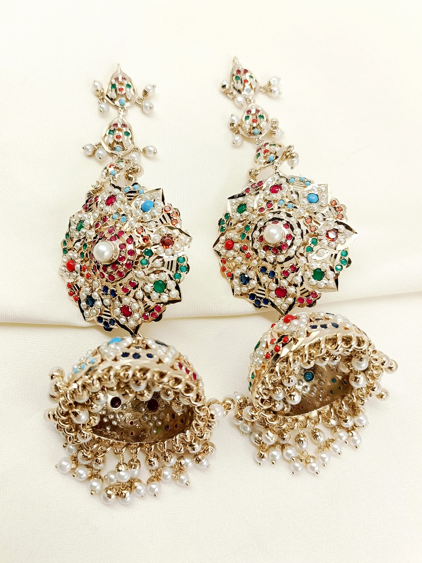 Harini Multi Colour Jadau Jhumki