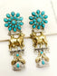 Mridwal Firozi Oxidized Earrings