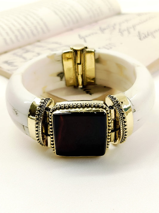 Shivek Brown Bone Men's Bracelet