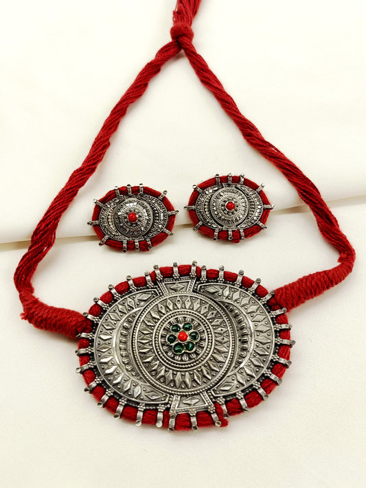 Raihana R&G Oxidized Choker Set