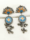 Vrndavanesvari Y&G Oxidized Earring