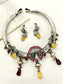 Aamiha Yellow German Silver Oxidized Hasli Set