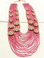 Aarushdeep Pink Groom Beads Neckpiece