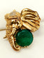 Mrinal Green Elephant Men's Brooch
