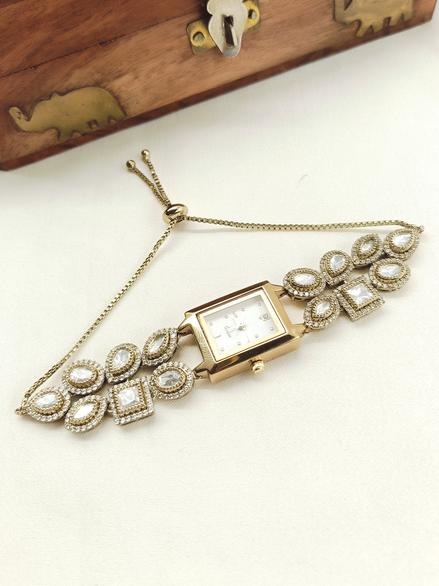 Aadhrika's Polki AD Stone Watch