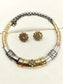 Saarika White Oxidized Hasli Styled Choker Set