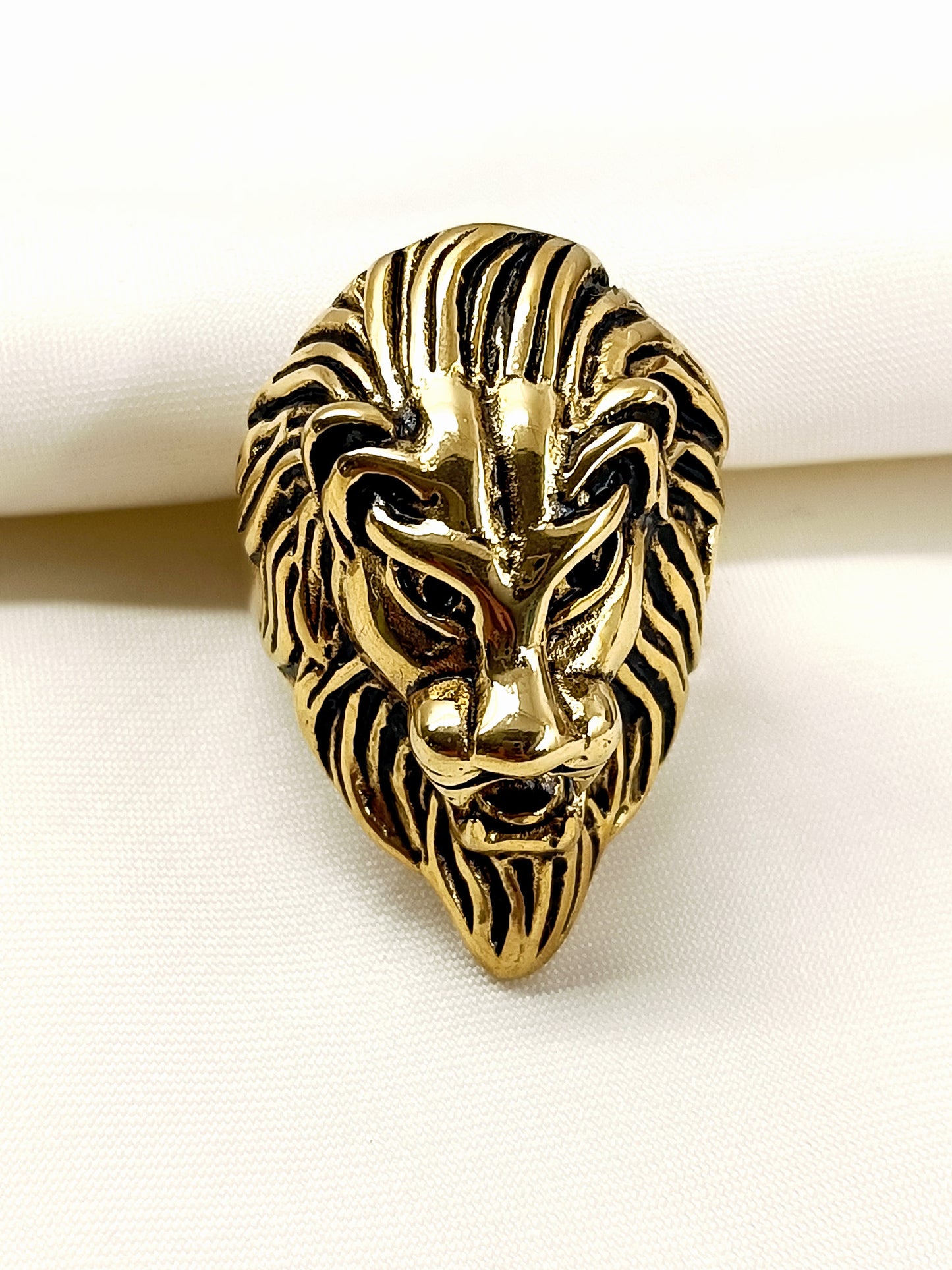 Garvik King Lion Gold Men's Finger Ring