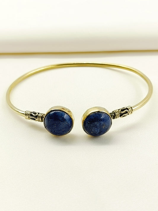 Rushil Navy Blue Dual Stone Men's Bracelet