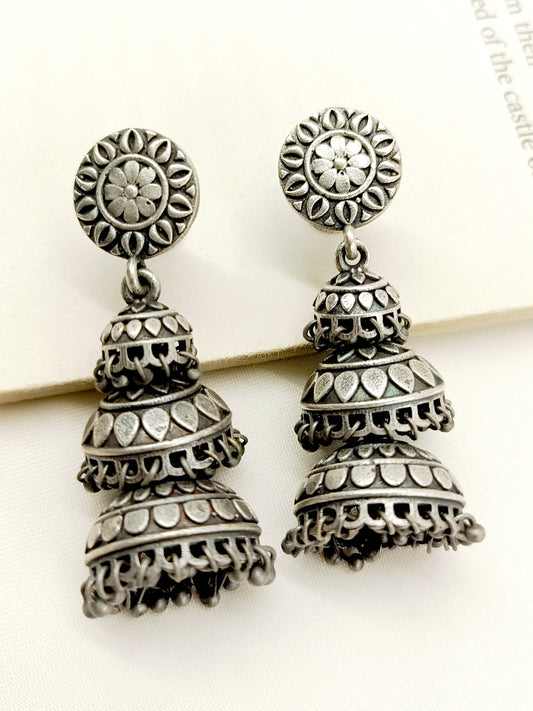 Sariah Plain Oxidized Jhumki