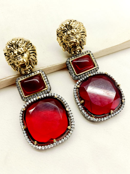 Amaris Maroon Victorian Earrings