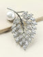 Kaiya White Pearl Leaf Brooch
