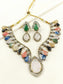 Aatreya Multicolor Victorian Raw Stone Necklace Set